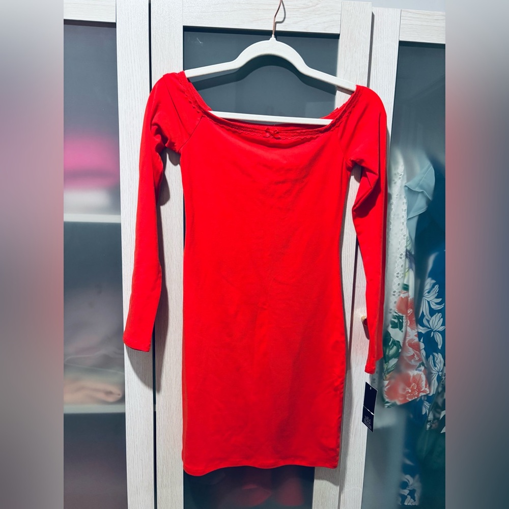 Target Red Long-Sleeve Mini Dress